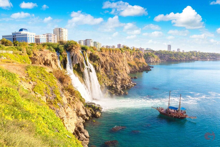 Picture 3 for Activity Antalya Boat Tour: Düden Waterfall, Swim & Soft Drinks
