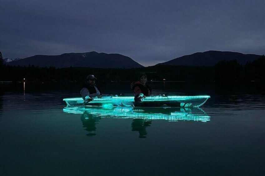 Relaxing time in LED LIT glass kayaks