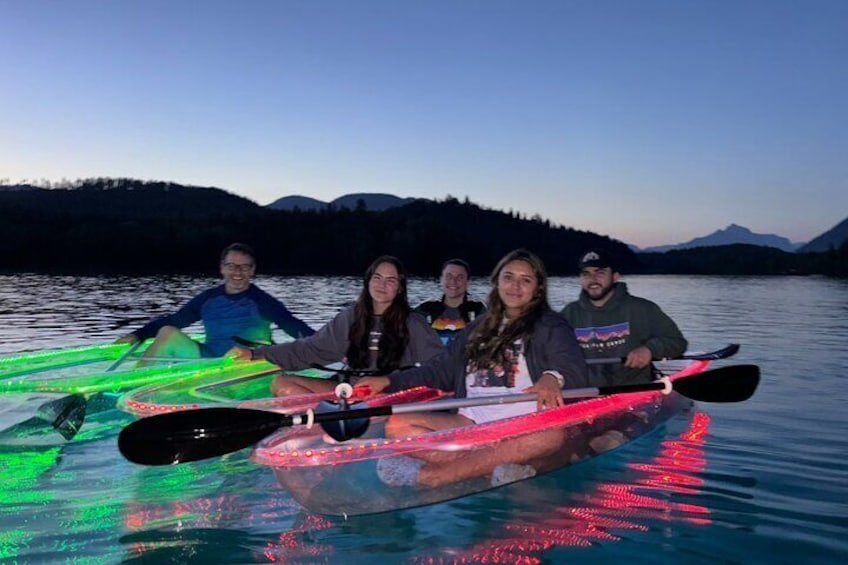 Family time on transparent Kayak!
