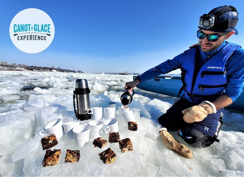 Picture 8 for Activity Quebec City: Ice Canoeing with Hot Chocolate & Sauna