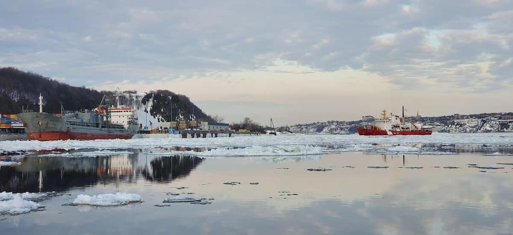 Picture 11 for Activity Quebec City: Ice Canoeing with Hot Chocolate & Sauna