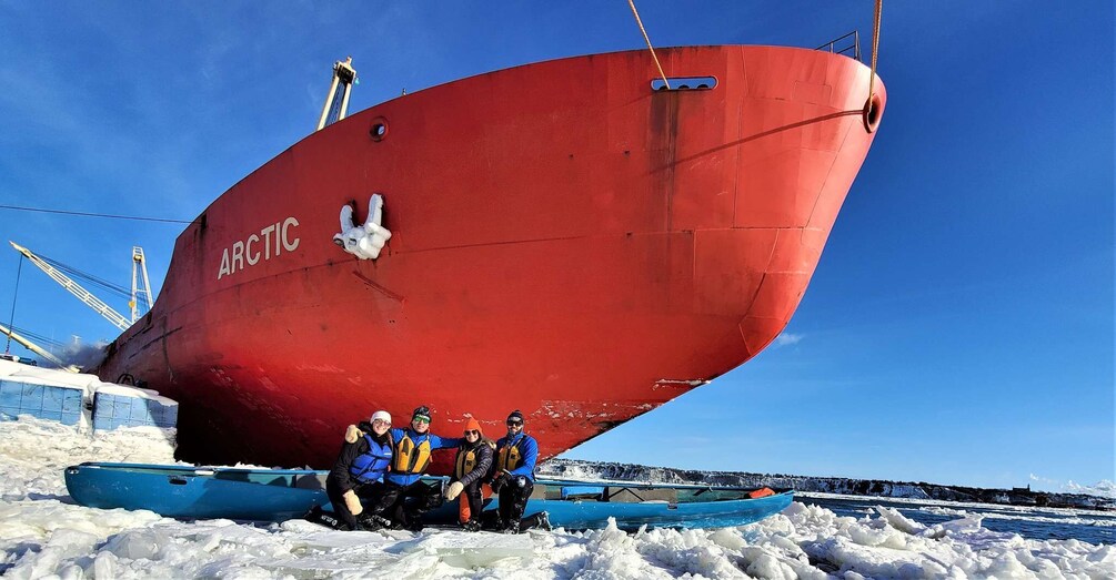 Picture 7 for Activity Quebec City: Ice Canoeing with Hot Chocolate & Sauna