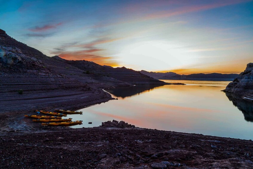 Picture 5 for Activity Lake Mead: Sunset Kayaking Tour with Dinner and Campfire