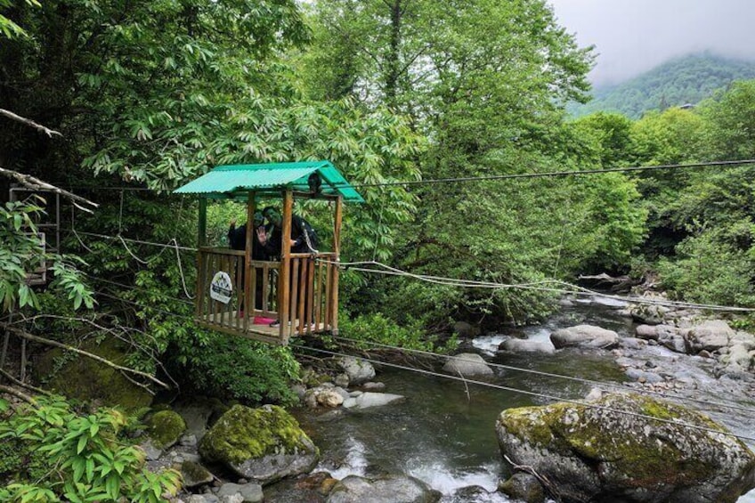 Drone Video-CABLE car Mtirala National Park- Ajara Georgia. Batumi