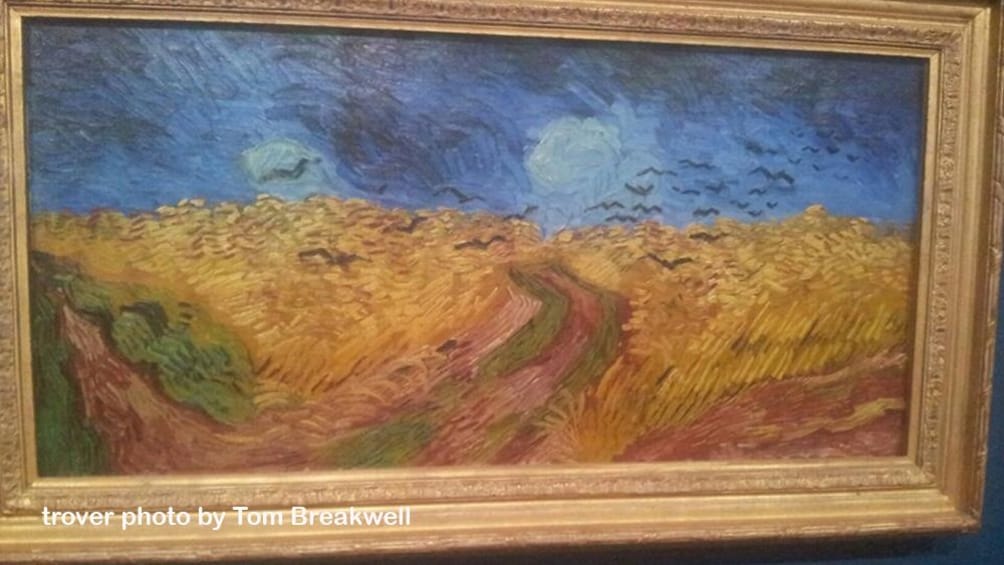 Van Gogh painting of wheat fields and crows
