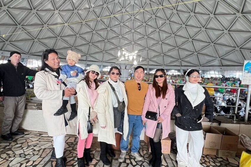 Inside of big blue dome