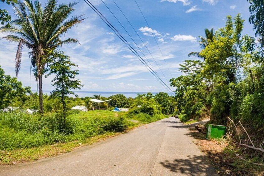 Guided ATV Tour on Mountain Dirt Road with Views of Roatan