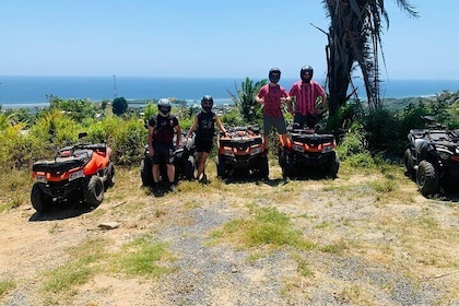 Guided quad bike Tour on Mountain Dirt Road with Views of Roatan