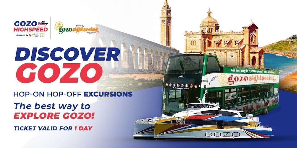 Explore Gozo - Highspeed catamaran + Hop on Hop off Tour