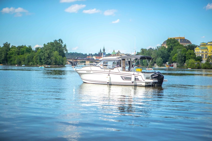 Picture 1 for Activity Prague: Private Vltava River Speedboat Cruise with Prosecco