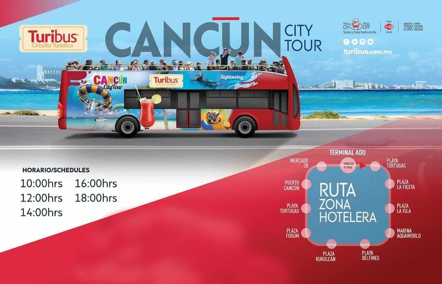 Cancun Hop-on Hop-off City Tour and Attractions