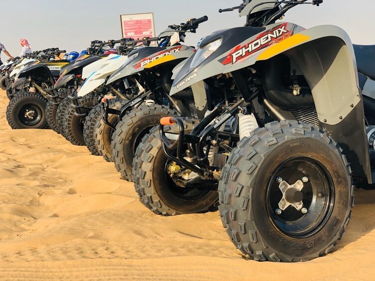 Dubai Desert Safari Dune Bashing, 60min ATV Quad, Camel Ride, BBQ