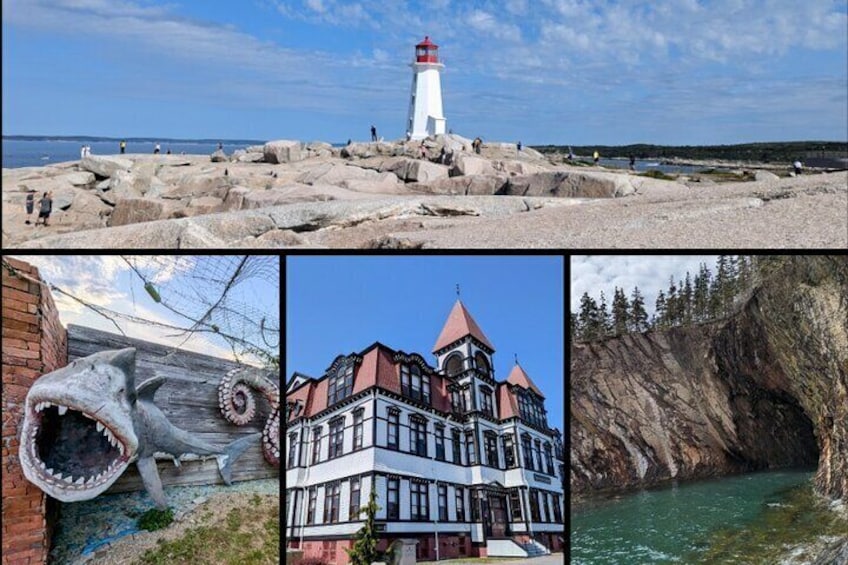 South Shore Adventure Tour from Halifax: Peggy's Cove, BernArt Maze, Lunenburg Academy & The Ovens Natural Park sea caves