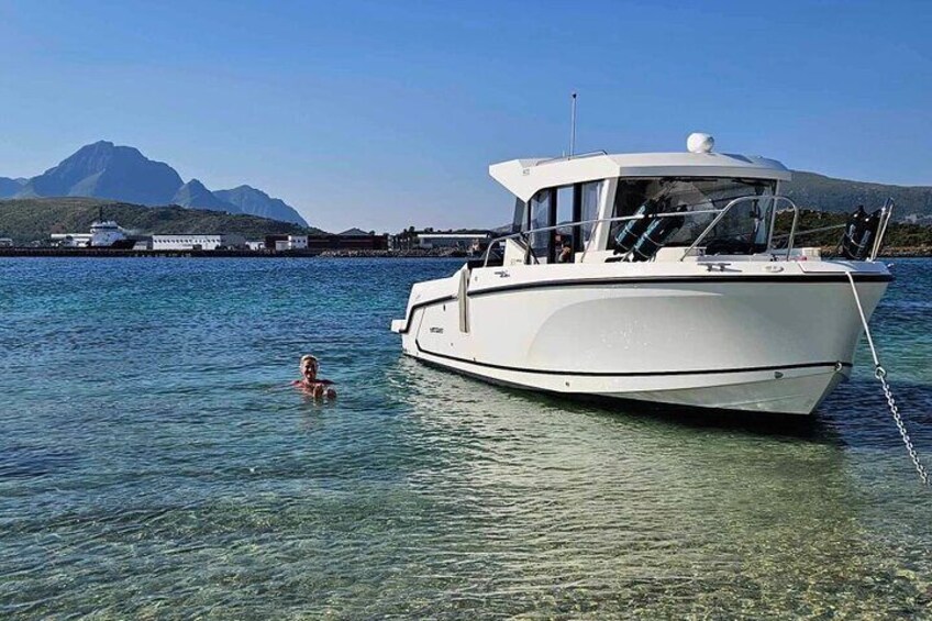 Our boat, Wilma, at the beach 