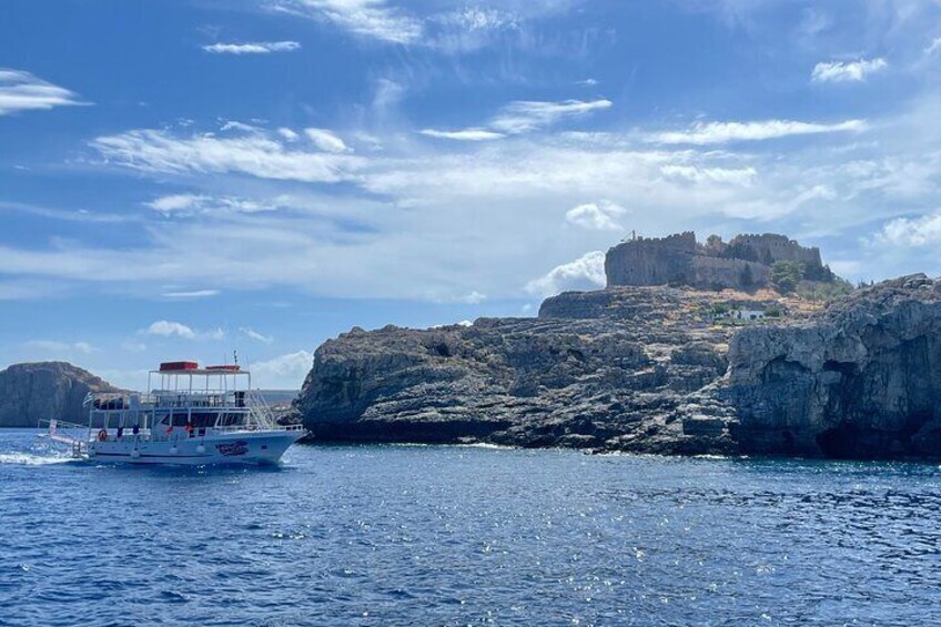 Boat Cruise in Lindos with Swim Stops & Meal Deal