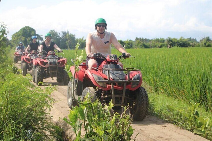 Bali ATV Ride Ubud Waterfall, Rice field, River Barong Cave Tour