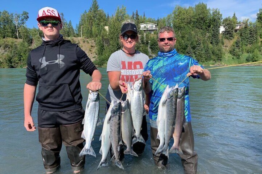 Blue sky! Good weather! Good fishing day! Red Salmon