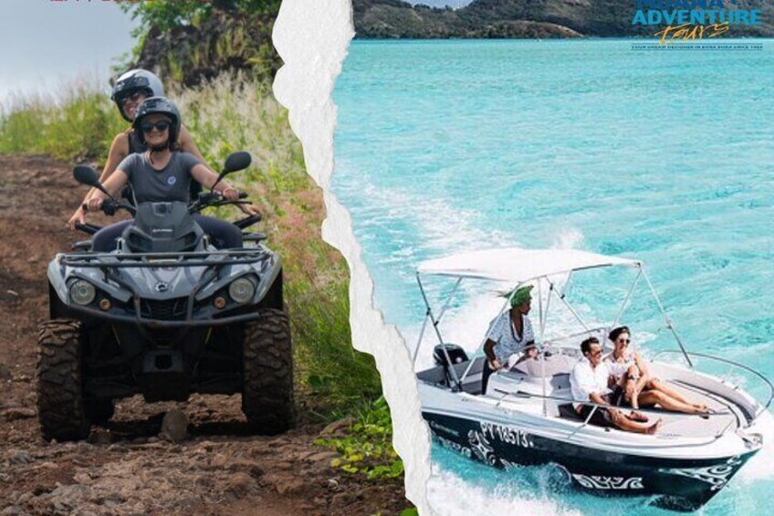 BORA BORA ATV TOUR, BORA BORA QUAD ADVENTURE, SNORKELING TOUR, SWIMMING, EAGLES, SHARKS, CORAL GARDEN, OCEAN, FISH, BLUE LAGOON, LUNCH, VIEWPOINT, EXCLUSIVE SPOTS, BORA BORA ADVENTURES 
