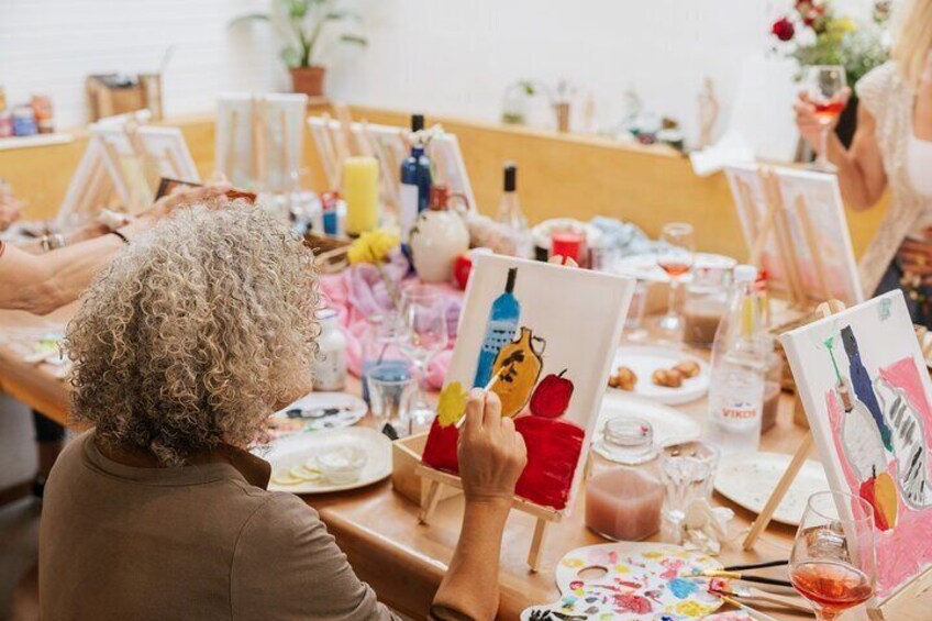 Painting Workshop with Wine and Greek Appetizers 