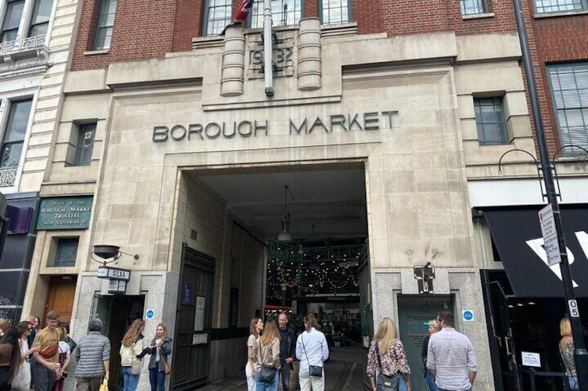 The art deco entrance to Borough market