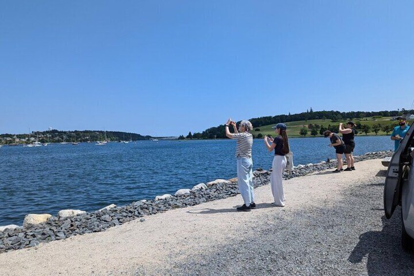 A group of our visitors taking in the sights in Lunenburg, NS