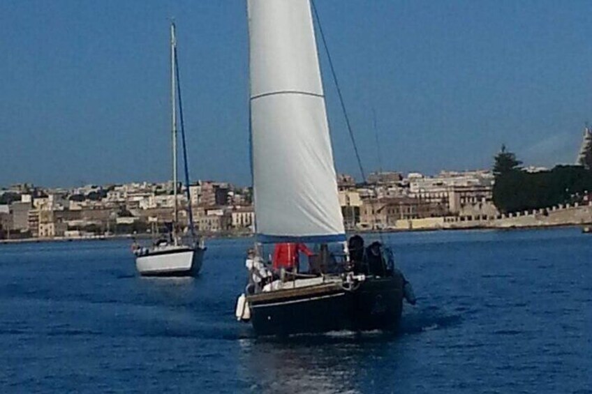 Sailing snorkeling in the coast of Syracuse 