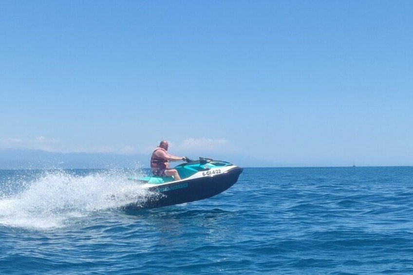 Feeling the adrenaline of the jet ski