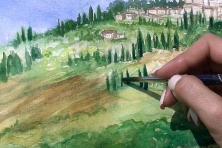 Private Watercolor Painting Experience in Montepulciano