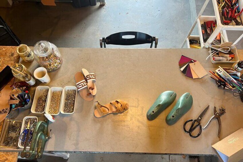 Greek Leather Sandals Private Handmade Workshop in Athens