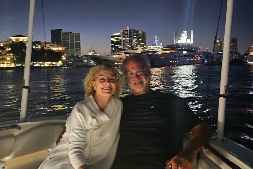Evening date night. When the sun goes down, the lights turn on. 