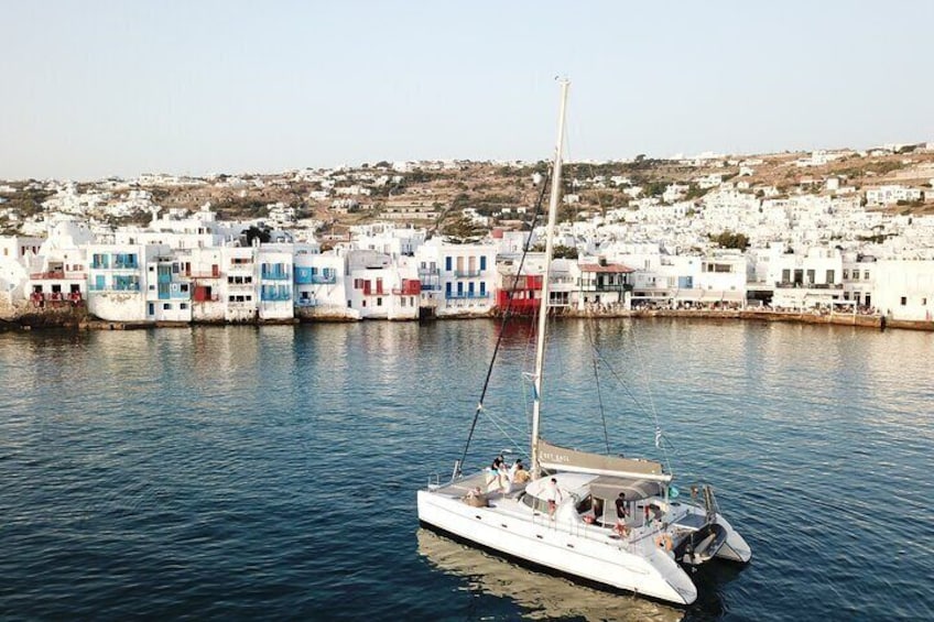 Mykonos Catamaran Sunset Semi private Cruise with transfer