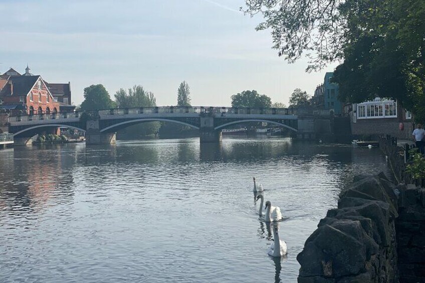 River Thames beside castle.