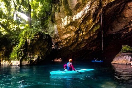 Longest Cave kayaking with Crystal cave swimming combo in Belize