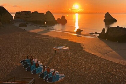 Sunrise in Lagos Ponta da Piedade Caves Paddle Boarding