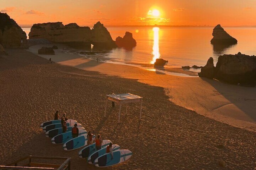 Sunrise in Lagos Ponta da Piedade Caves Paddle Boarding 