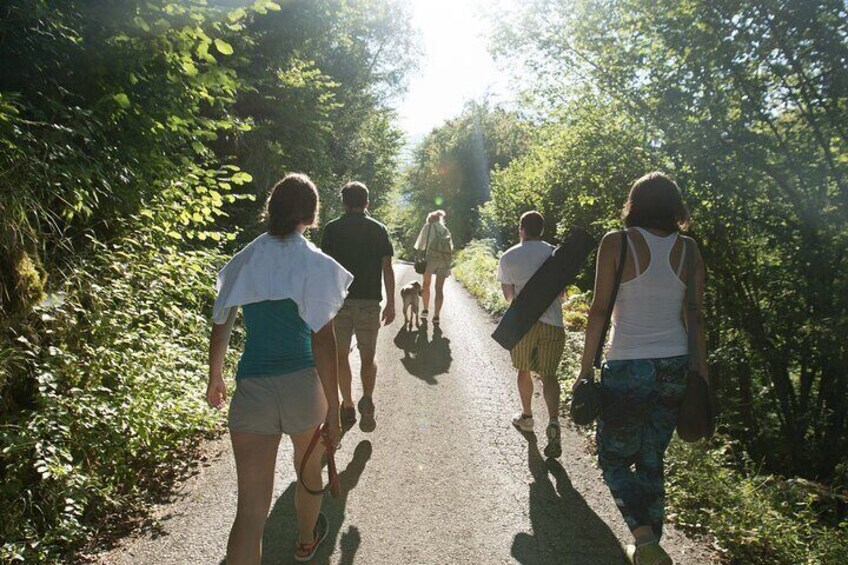 Relaxed walking pace for chatting and getting to know each other.