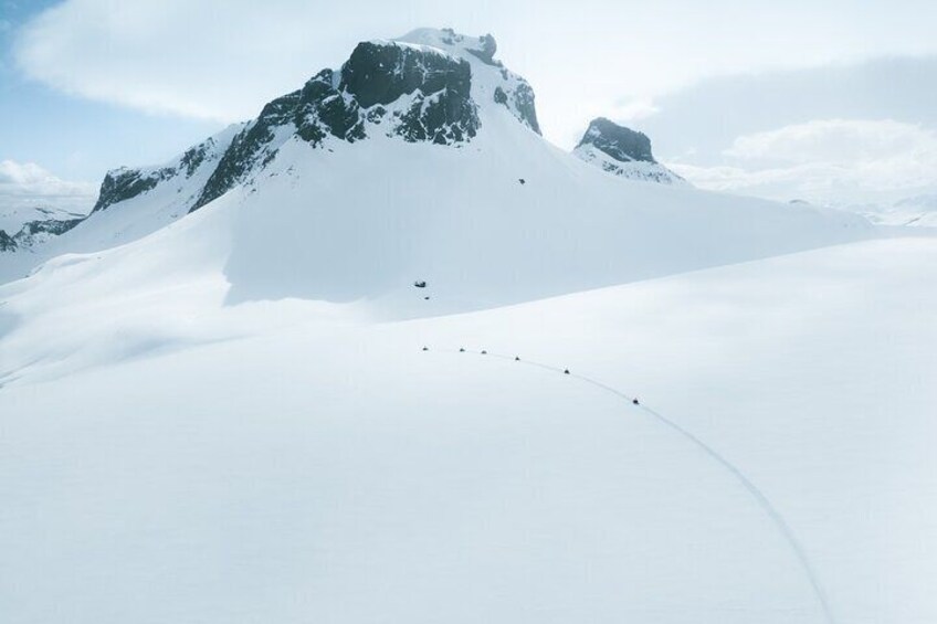 Snowmobiling on Langjökull glacier