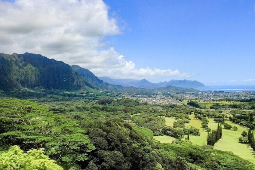 Grand Tour Around Oahu- Swim at Waterfall & Turtle Beach