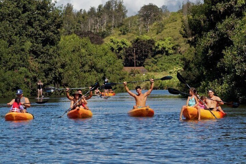 Kayak Stand Up Paddling in Haleiwa River Tour of Hawaiian Farm