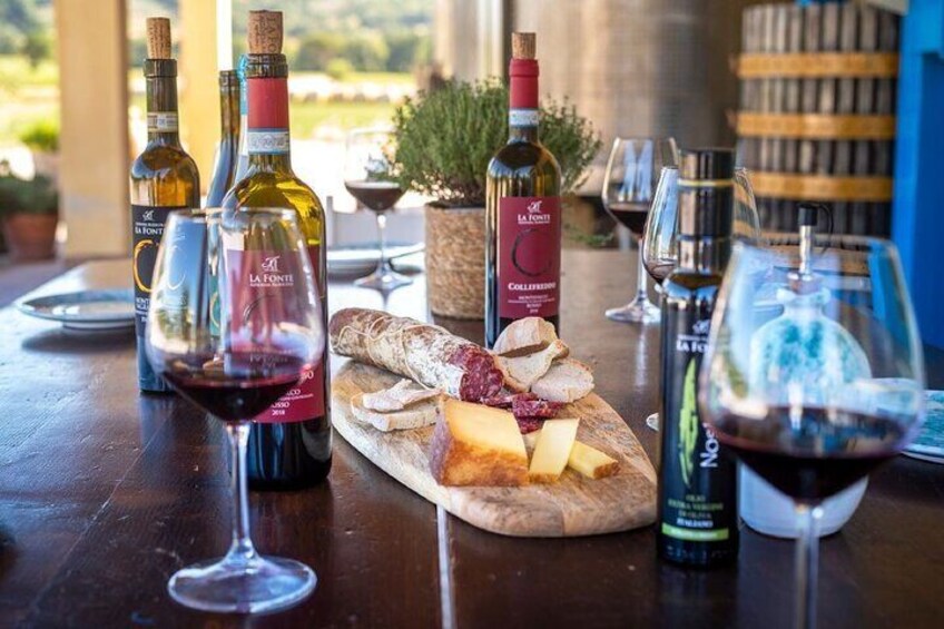 A typical Italian lunch in a cellar 