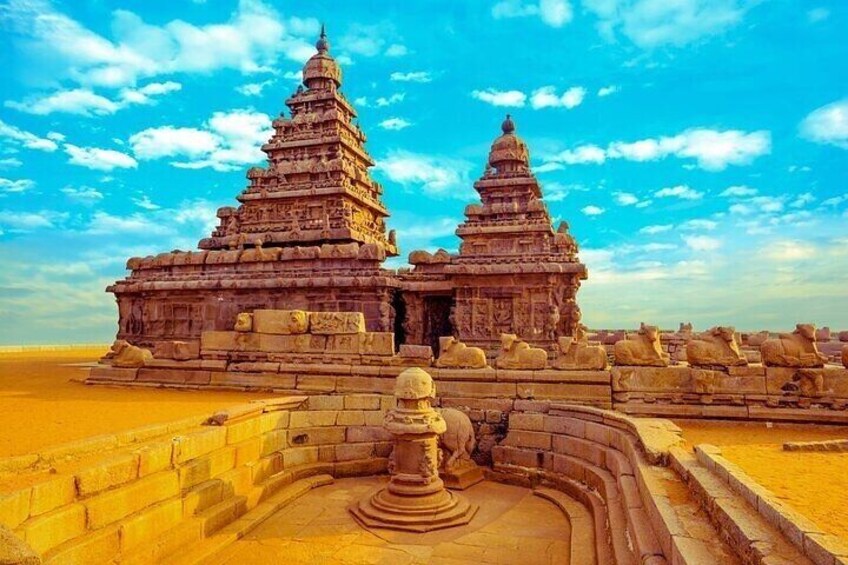 From Pondicherry: Day Tour to Mahabalipuram and Kanchipuram
