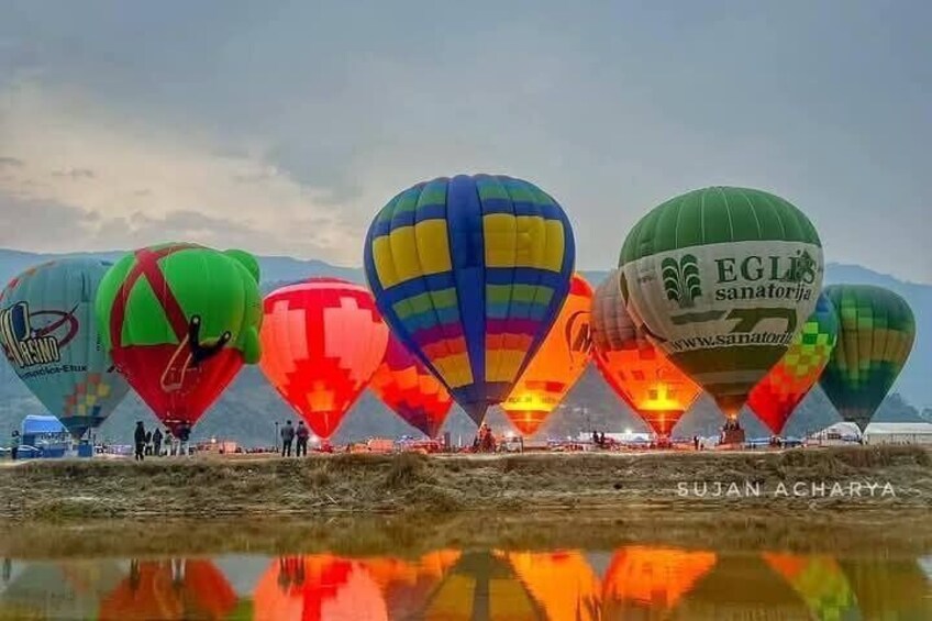 Pokhara: Balloon Flight, Private Car Tour & Certificate