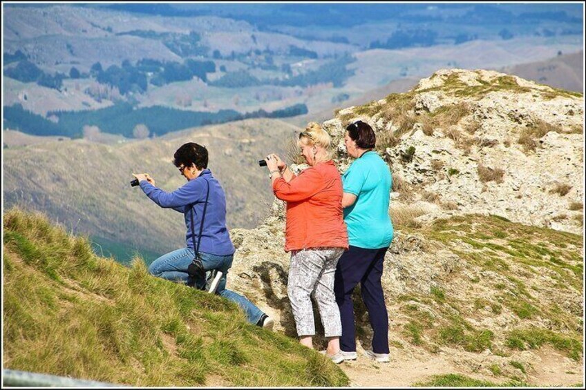 A group taking advantage of the views