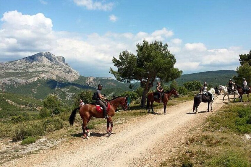 Horseback Riding in Sainte Victoire and Picnic with Wine Tasting