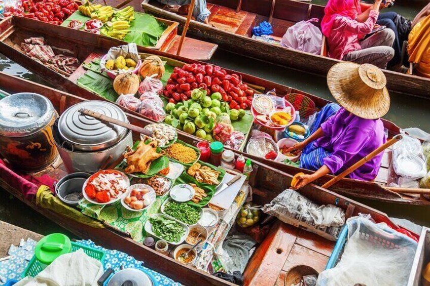 Bangkok Damnoen Saduak and Maeklong Railway Market Tour 