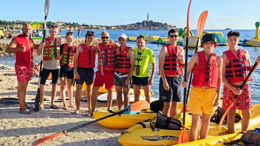 Rovinj, Porton Biondi: Kayak sunset tour with snorkeling