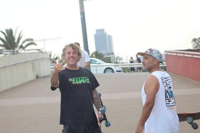 delighted after a surfskate class in la mar bella barcelona, surfskateaddict