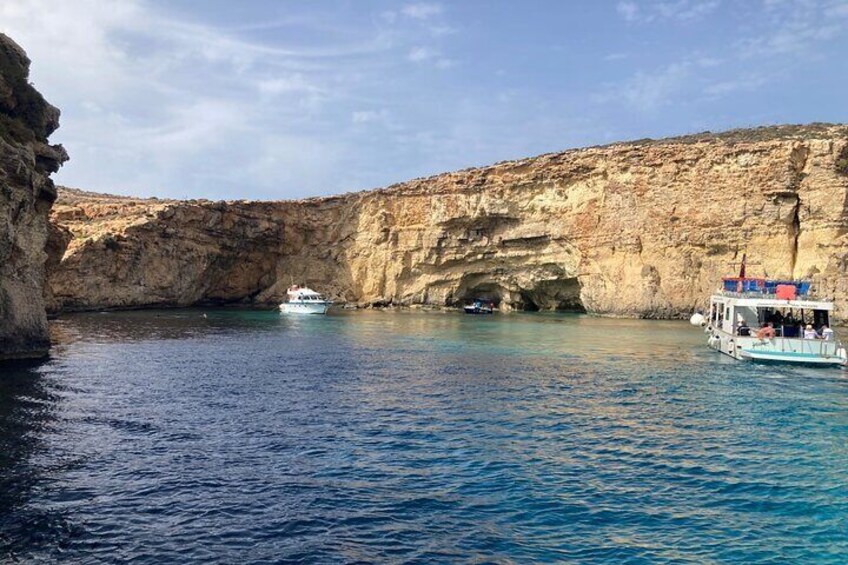 Full Day Private charter to Crystal & Blue Lagoon, Caves & Gozo