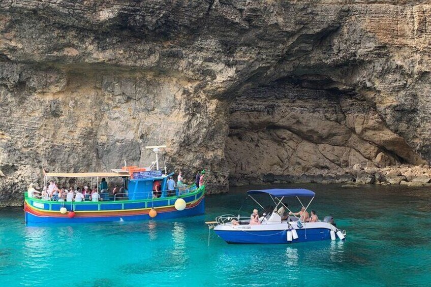 Full Day Private charter to Crystal & Blue Lagoon, Caves & Gozo