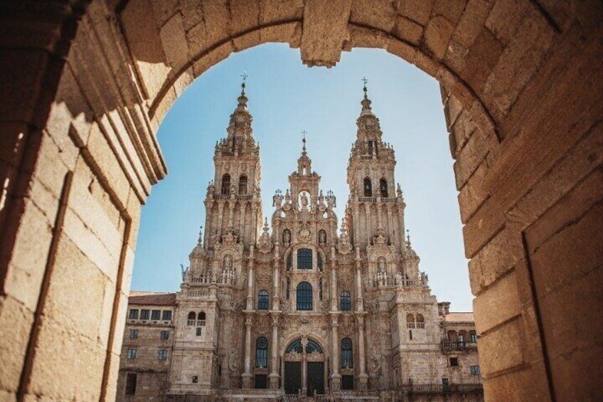 View of the Cathedral of Santiago after completing your Camino experience